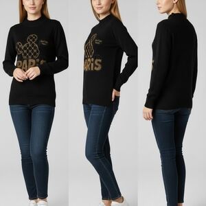 Black and Gold Paris Sweater